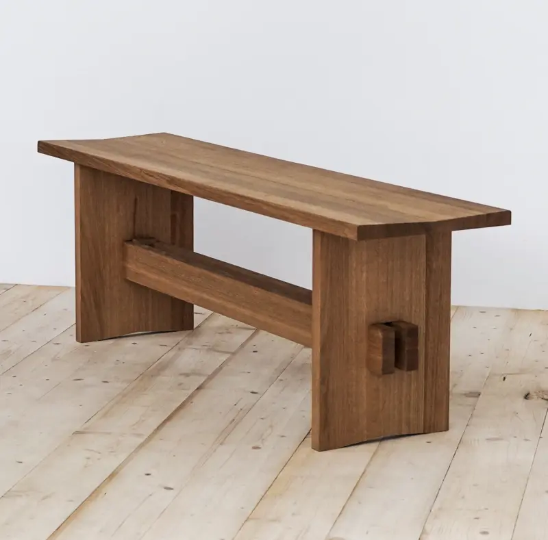 Bank Ava aus Eiche – handgefertigte Sitzbank aus Massivholz, schraubenloses Design, minimalistisch und langlebig